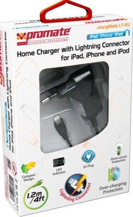 Promate chargMateLT-EU Multifunction Lightning Home charger for iPad, iPhone and iPod, EU Standard. - TechTic