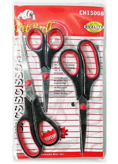 3 pc Professional Multipurpose Household Scissor Pack -Hardened blade - TechTic