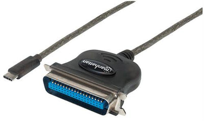Manhattan Full-Speed USB-C to Cen36 Parallel Printer Converter - USB-C Male to Cen36 Female - TechTic