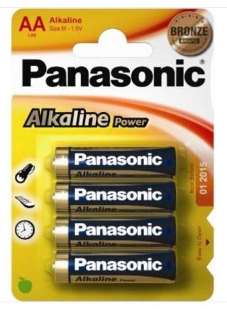 Panasonic Alkaline Power AA Batteries 4 Pack Colour Bronze- LR6APB/4BP - TechTic