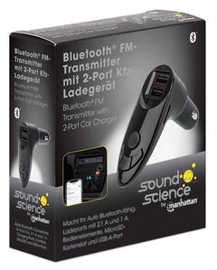 Manhattan Sound Science Bluetooth FM Transmitter with 2-Port Car Charger - TechTic