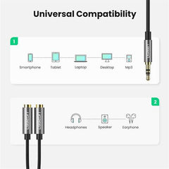 Ugreen 3.5mm Audio Male To 2x Female Audio Splitter - TechTic