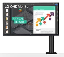 LG 27QN880-B 27 inch QHD Ergo IPS Monitor with USB Type-C Monitor - TechTic
