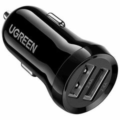 Ugreen 12V 4.8A 24W Dual USB Car Charger - Cigarette Lighter Adapter Mini Car Phone Charger - TechTic