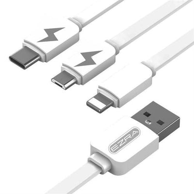 Ezra 3 in 1 Charging data Cable with Ligtning, Micro USB and Type-C - TechTic