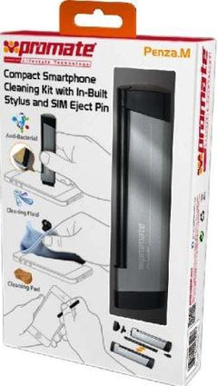 Promate Penza.M Compact Smartphone Cleaning Kit with In-Built Stylus and SIM Eject Pin - TechTic