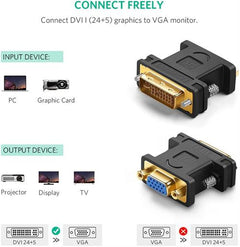 uGreen DVI-I 24+5 Male to VGA HD15 Female Adapter - TechTic