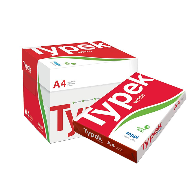 Typek A4 Paper 80grams - 5 x Reams Per Box - 2500 Sheets - White - TechTic
