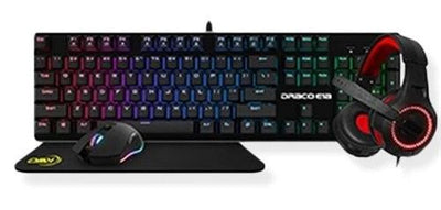 KWG Draco E1A 4 in 1 RGB Multi Colour Backlit Gaming Combo Set - TechTic