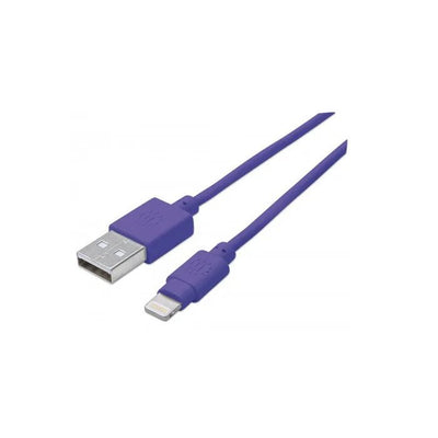 Manhattan iLynk Lightning Cable Type A Male to 8 Pin Male, 1 m (3 ft.), Purple - TechTic
