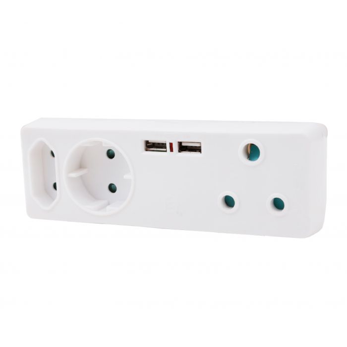 multi plug - usb multi plug - 5 Way Multiplug Adaptor - TechTic